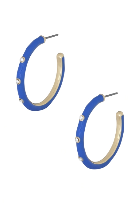 Color Metal Hoop Earring Blue