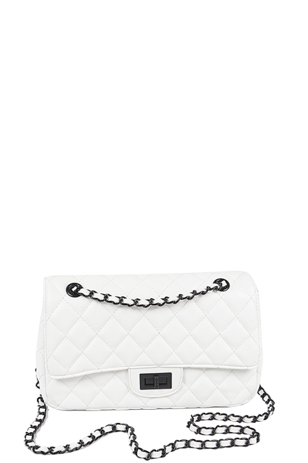 Classic Quilted Clutch White
