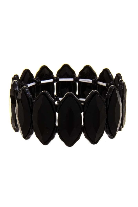 Fashion Oval Rhinestone Style Bracelet Black
