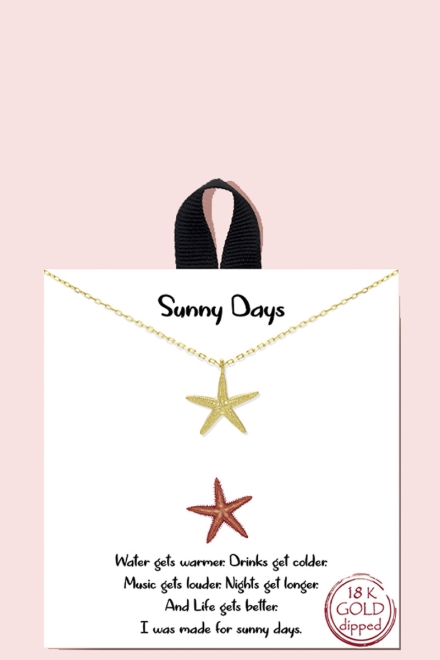 18k Gold Dipped Sunny Days Pendant Necklace