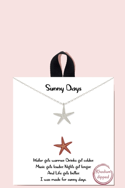 18k Rhodium Dipped Sunny Days Pendant Necklace
