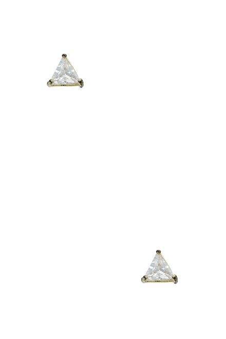 Triangle 7mm Crystal Stud Earring Gold