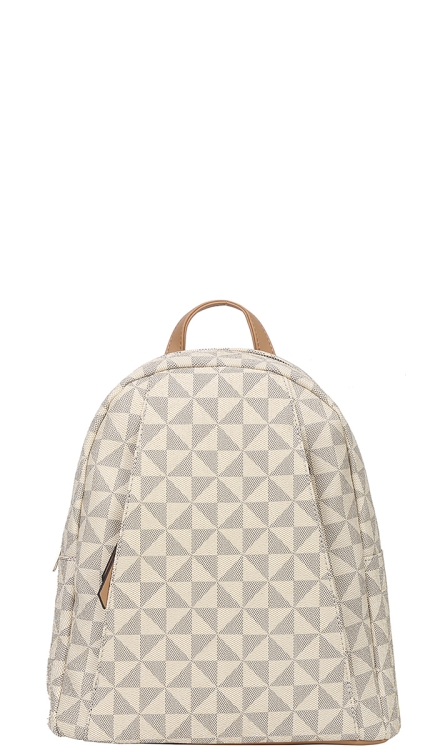 Curved Monogram Zipper Backpack Taupe