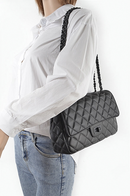 Classic Quilted Clutch Modeling