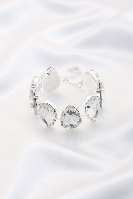 Teardrop Crystal Bracelet Silver