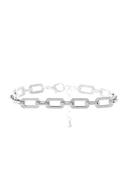 Linked Chain Bracelet Rhodium
