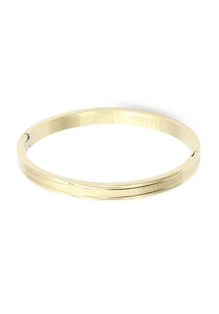Metal Stainless Steel Hinge Bracelet Gold