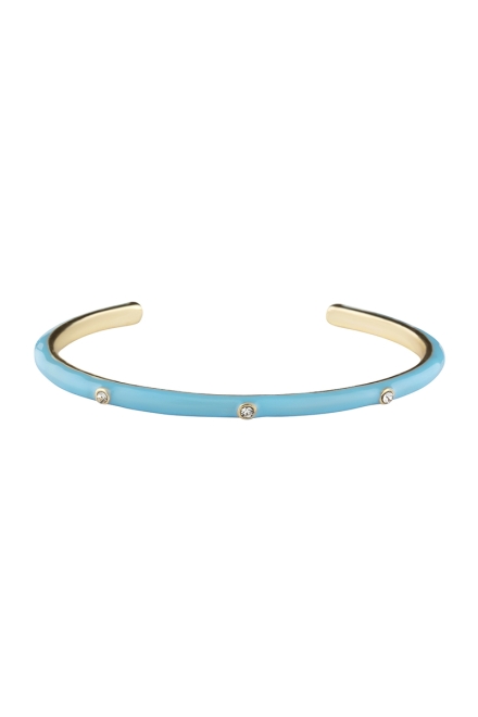 Color Metal Rhinestone Cuff Bracelet Turquoise