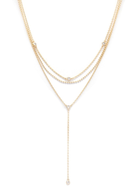 Dainty Metal Y Shape Necklace Gold