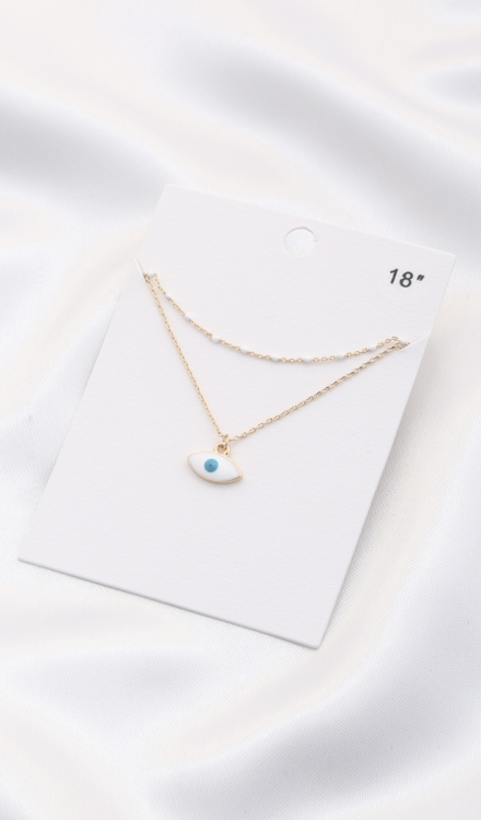 Eye Charm Layered Necklace Gold
