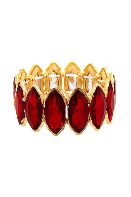 Fashion Oval Rhinestone Style Bracelet Red