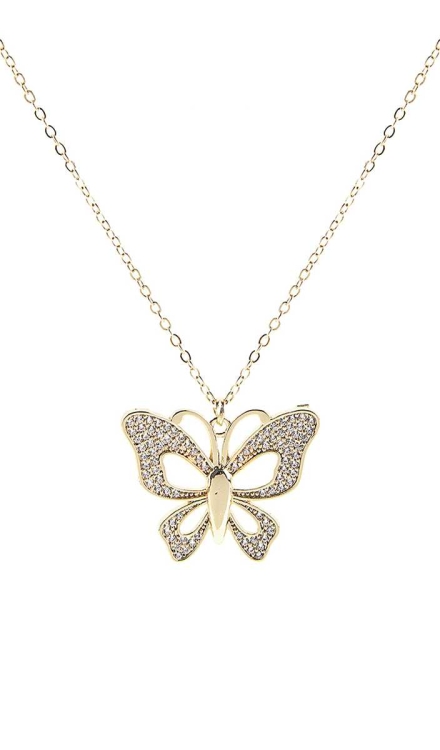 Hollow Butterfly Necklace Gold